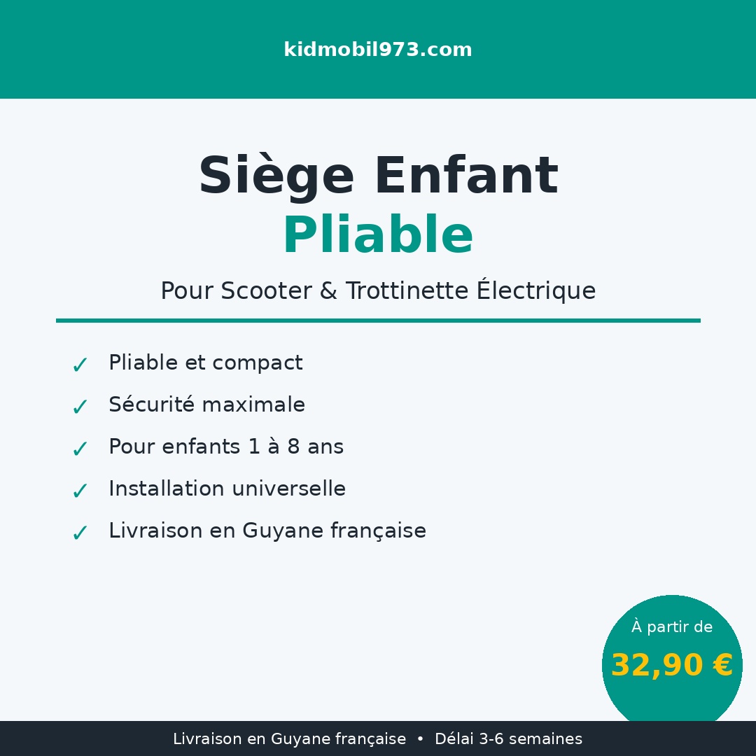 Siège Enfant Pliable pour Scooter et Trottinette Électrique – Image 2